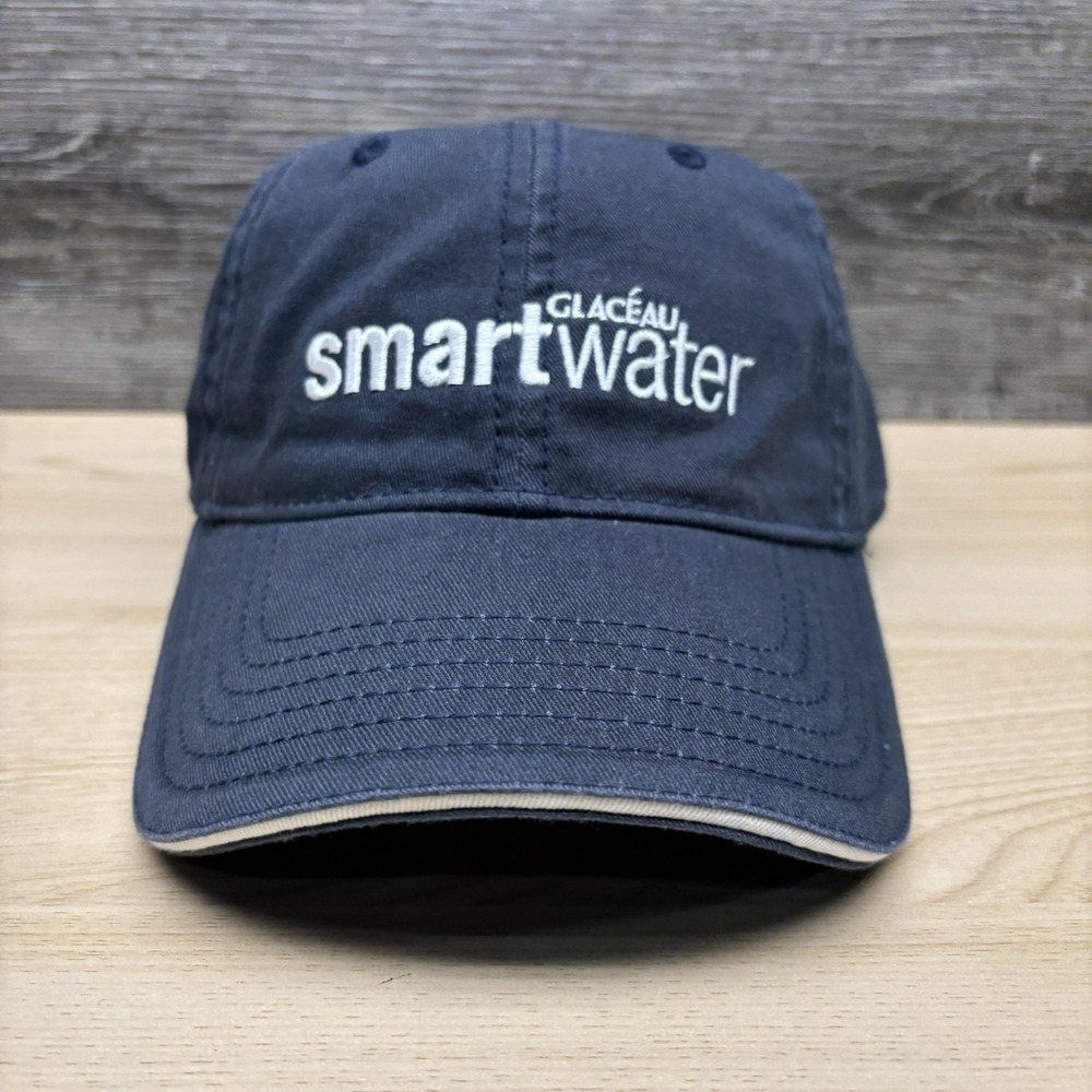 Smartwater Hat Cap Strap Back Mens One Size Blue Baseball Embroidered Logo